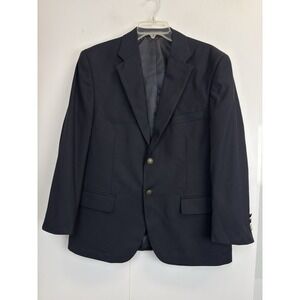 George Men's 40S Blazer Sport‎ Coat Suit Jacket Navy Blue 2 Metal Buttons